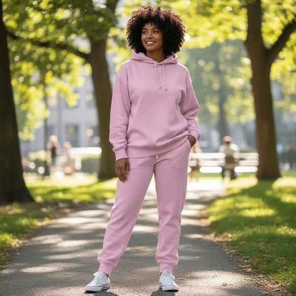 Pantheon Kollective Tops - Pink Hooded Sweatsuit Sz L NWT